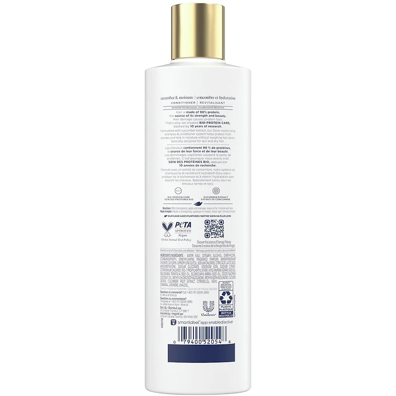 Dove Cucumber Moisture Conditioner for Dull & Dry Hair,  with Liquid Bio-Protein care, 355 ML