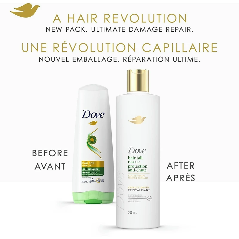 Dove Hair Fall Rescue Conditioner for Fragile Hair,  with Liquid Bio-Protein Care, 355 ML