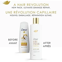 Revitalisant pour Cheveux Abîmés, Dove Huile de Coco & Restauration  avec Soin Bio-Protéine Liquide, 355 ML