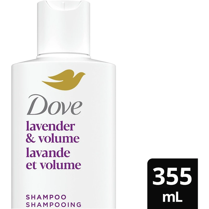 Shampooing pour Cheveux Fins et Plats, Dove Lavande & Volume  avec Soin Bio-Protéine Liquide, 355 ML