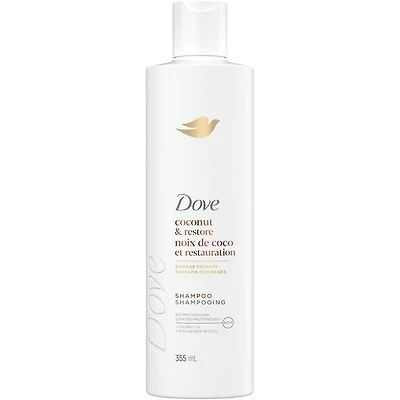 Shampoing pour Cheveux Abîmés, Dove Huile de Coco & Restauration  avec Soin Bio-Protéine Liquide, 355 ML