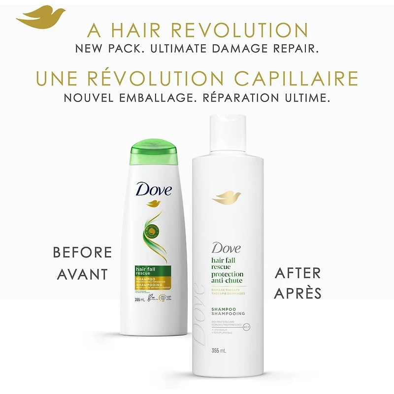 Shampoing pour Cheveux Fragiles, Dove Anti-Chute de Cheveux avec Soin Bio-Protéine Liquide