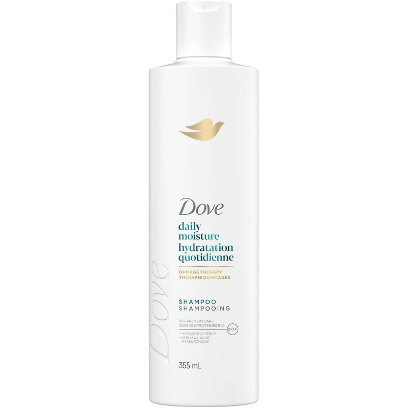 Shampooing pour Cheveux Secs Dove Hydratation Quotidienne  avec Soin Bio Protéine Liquide et Sérum d'Acide Hyaluronique, 355 ML