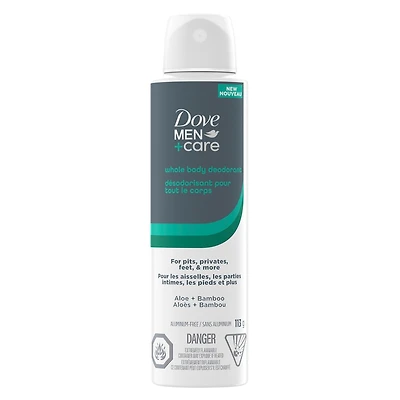 Dove Men+Care Whole Body Spray, Aluminum-Free Deodorant, Aloe & Bamboo Suitable from Pits, Privates, to Feet 113 g