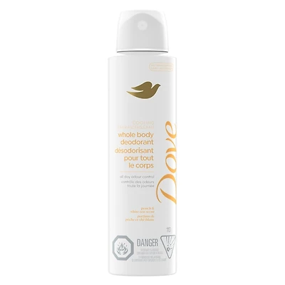 Dove Whole Body Deodorant Deodorant Spray Cooling Spray Peach & White Tea Aluminum Free 113 g