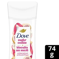 Antisudorifique Dove Édition Limitée Friandises des Fêtes Parfum Biscuit Sucré avec Paillettes - Protection contre la transpiration et les odeurs pendant 72 heures, 74g
