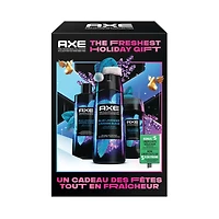 AXE Gift Pack for Men with Body Wash, Deodorant Stick and Body Spray Fine Fragrance Collection lavender scent 3 piece