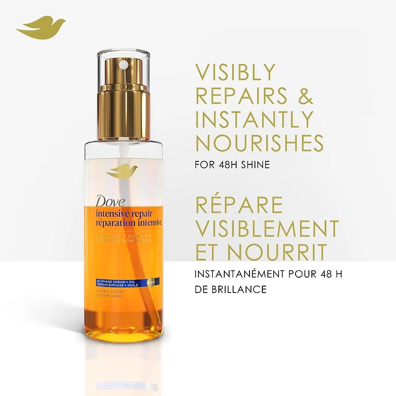 Damage Therapy Intensive Repair for Shine, Frizz Control, and Split Ends, Bi-Phase Serum + Oil Hair Spray with Amino Serum 115mL