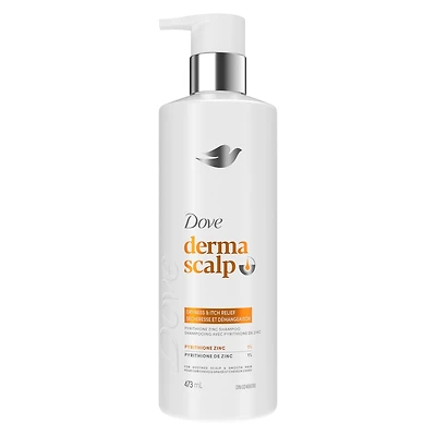 Derma Scalp Shampoo for 100% Flake-Free* & Smooth Hair, Dryness & Itch Relief with Niacinamide & Glycerin, 473mL