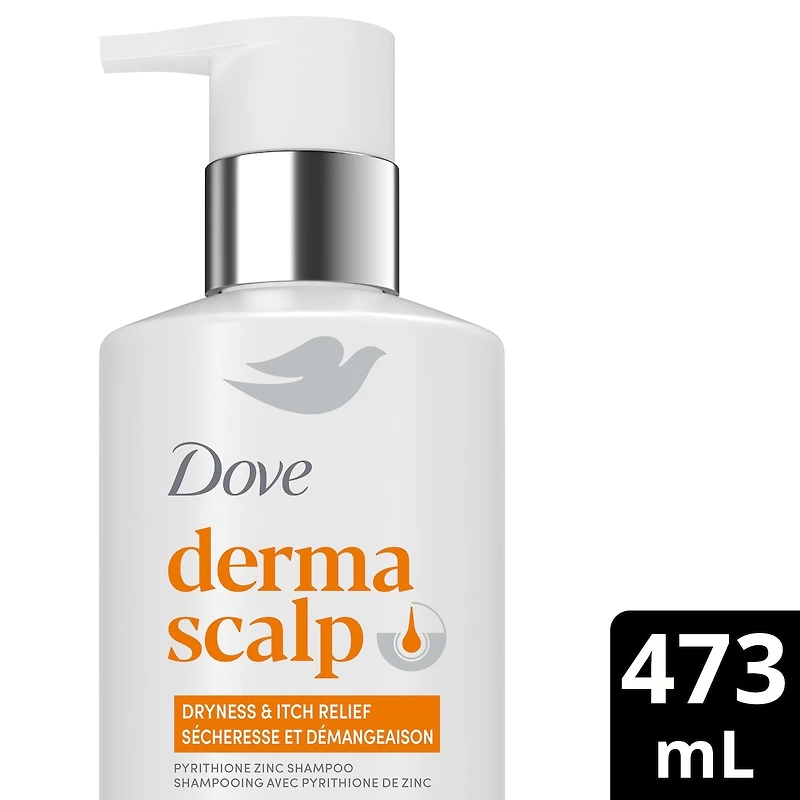 Derma Scalp Shampoo for 100% Flake-Free* & Smooth Hair, Dryness & Itch Relief with Niacinamide & Glycerin, 473mL
