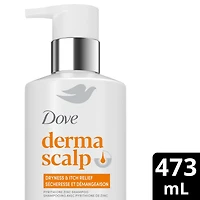 Derma Scalp Shampoo for 100% Flake-Free* & Smooth Hair, Dryness & Itch Relief with Niacinamide & Glycerin, 473mL