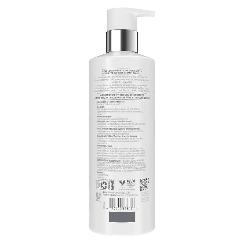 Derma Scalp Shampoo for 100% Flake-Free* & Smooth Hair, Dryness & Itch Relief with Niacinamide & Glycerin, 473mL