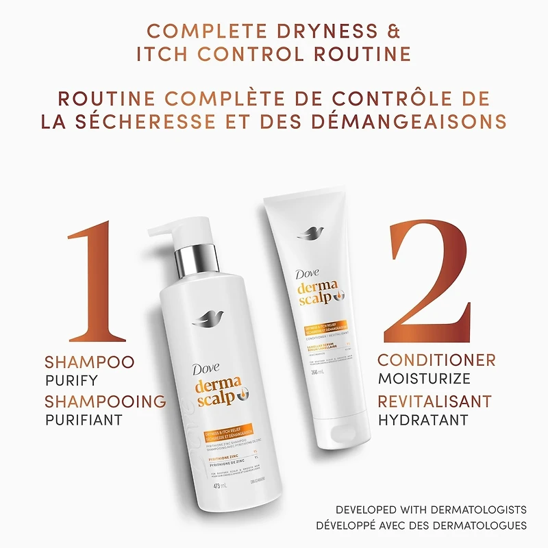 Revitalisant pour apaiser le cuir chevelu et lisser les cheveux Derma Scalp Sécheresse + démangeaison avec niacinamide et glycérine, 266 ML