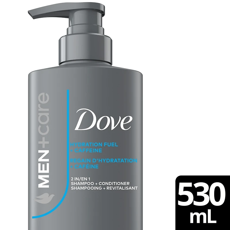 2-en-1 Shampooing + Revitalisant pour Sceller l’Hydratation et Lisser les Cheveux, Men+Care Hydration Fuel  avec Caféine, 530mL