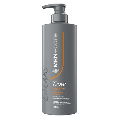 Men+Care Thick + Strong 2-in-1 Shampoo + Conditioner For Weak Hair, Builds Hair Strength with Calcium