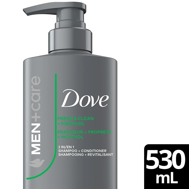 Men+Care Fresh Clean 2-in-1 Shampoo + Conditioner Refreshes & Strengthens Hair with Menthol