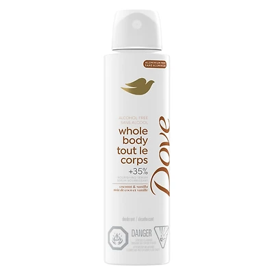 Deodorant Spray, Whole Body Coconut & Vanilla, Aluminum-Free, 113g