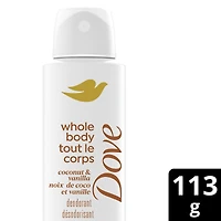 Deodorant Spray, Whole Body Coconut & Vanilla, Aluminum-Free, 113g