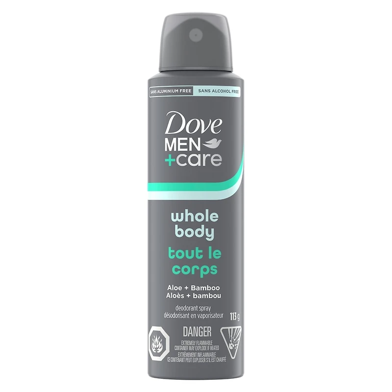 Men+Care Deodorant Spray Whole Body Aloe + Bamboo, 113g