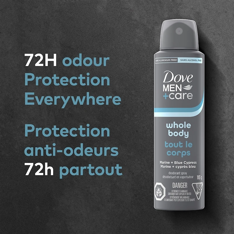 Men+Care Deodorant Spray Whole Body Marine + Blue Cypress, 113g