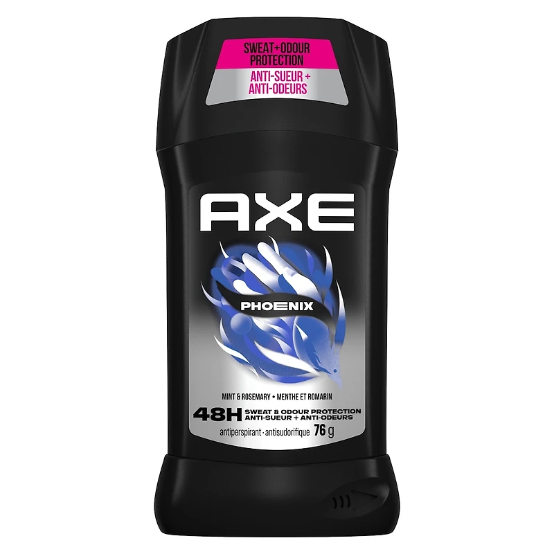 Antisudorifique en bâton AXE Phoenix protection anti-sueur de longue durée antisudorifique menthe et romarin pour homme frais pendant 48 heures anti-sueur 76 g Lot de 4