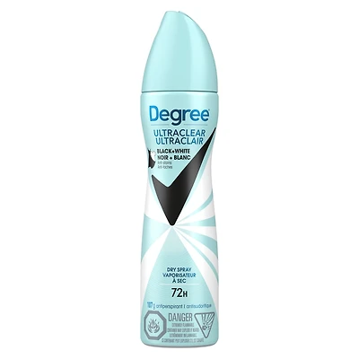 Degree for Women Dry Spray Antiperspirant Black+White antibacterial odour protection 107 GR