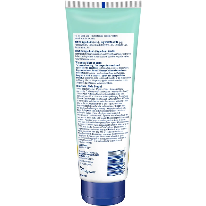 Lotion écran solaire Daily Protect à FPS 30 pour usage quotidien de Banana Boat
