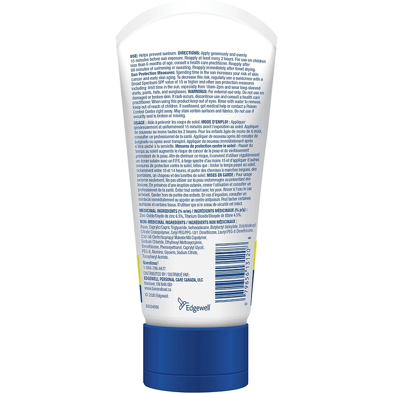 Lotion écran solaire Simply ProtectMC à FPS 50+ pour enfants à base de filtres minéraux de Banana BoatMD