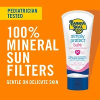 Lotion écran solaire Simply ProtectMC à FPS 50+ pour enfants à base de filtres minéraux de Banana BoatMD