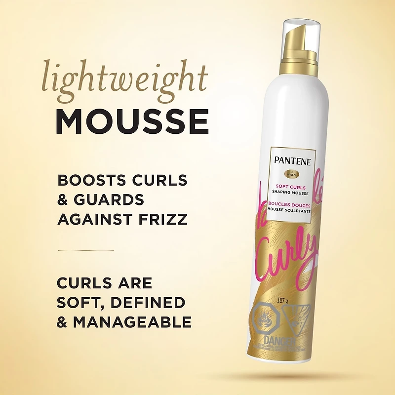 Pantene Pro-V Curl Mousse to Tame Frizz for Soft, Touchable Curls, 187 g
