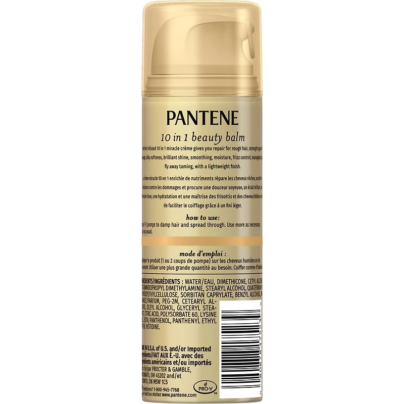 Pantene Pro-V Nutrient Boost 10 in 1 Beauty Balm Cream for Softness, Strength and Shine, 151 mL