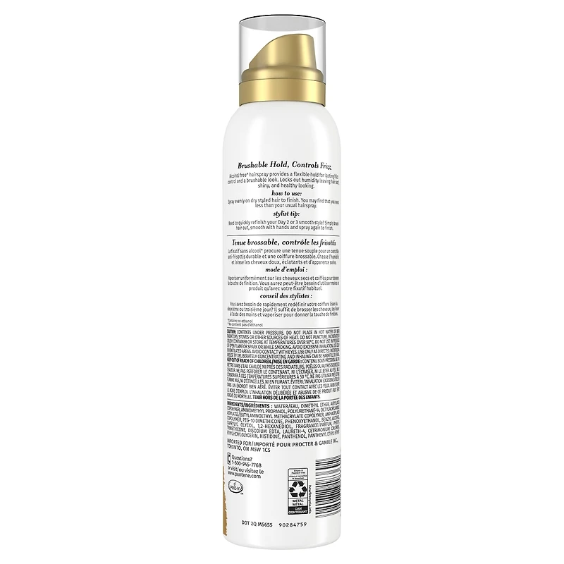 Fixatif PANTENE Pro-V à tenue souple de niveau 3 sans alcool*, 200 g