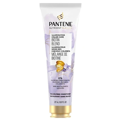 Revitalisant illuminateur soins des cheveux colorés Pantene Nutrient Blends avec biotine, protecteur de couleur sans sulfate, 237 mL