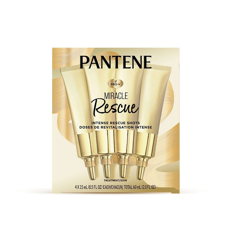 Pantene Miracle Intense Rescue Shots Dry Hair Treatment – 4 Count, 15 mL each