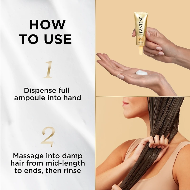 Pantene Miracle Intense Rescue Shots Dry Hair Treatment – 4 Count, 15 mL each