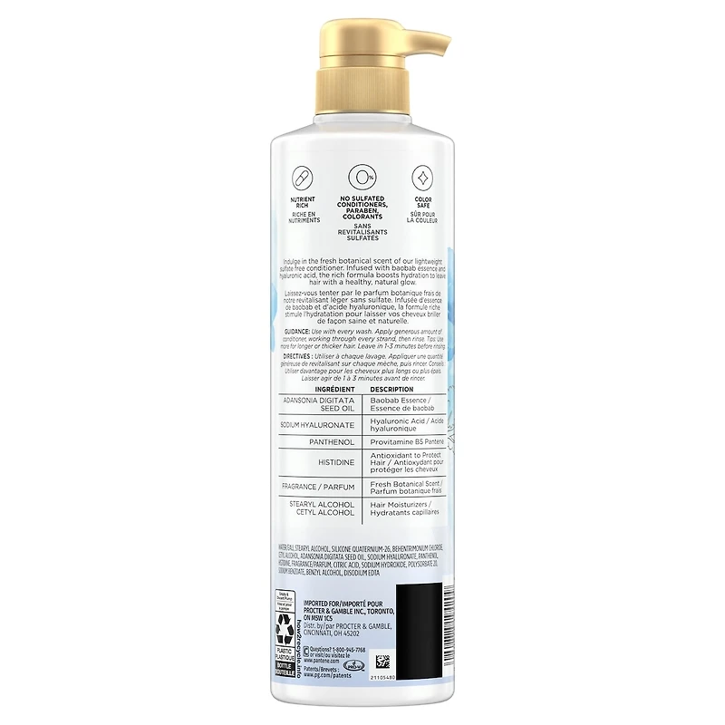 REVITALISANT Éclat hydratant SANS SULFATE NUTRIENT BLENDS avec essence de baobab, 400 mL