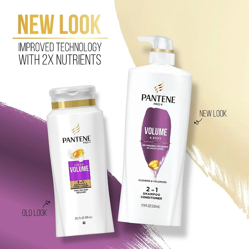 Shampooing et revitalisant 2 en 1 PRO-V Volume & Body, 17,9 oz/530 mL