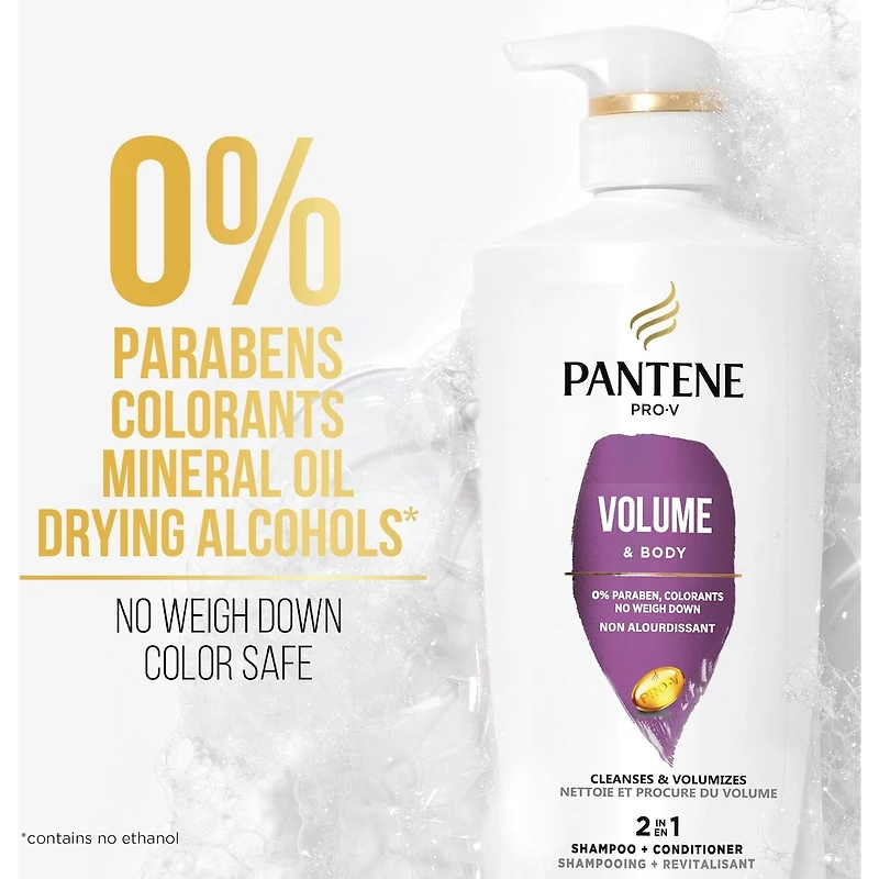 Shampooing et revitalisant 2 en 1 PRO-V Volume & Body, 17,9 oz/530 mL
