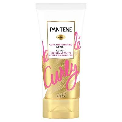 Lotion Pantene, hydratante, cheveux bouclés, crème qui refaçonne et définit les boucles avec vitamine B5, sûr pour les cheveux colorés, Pro-V