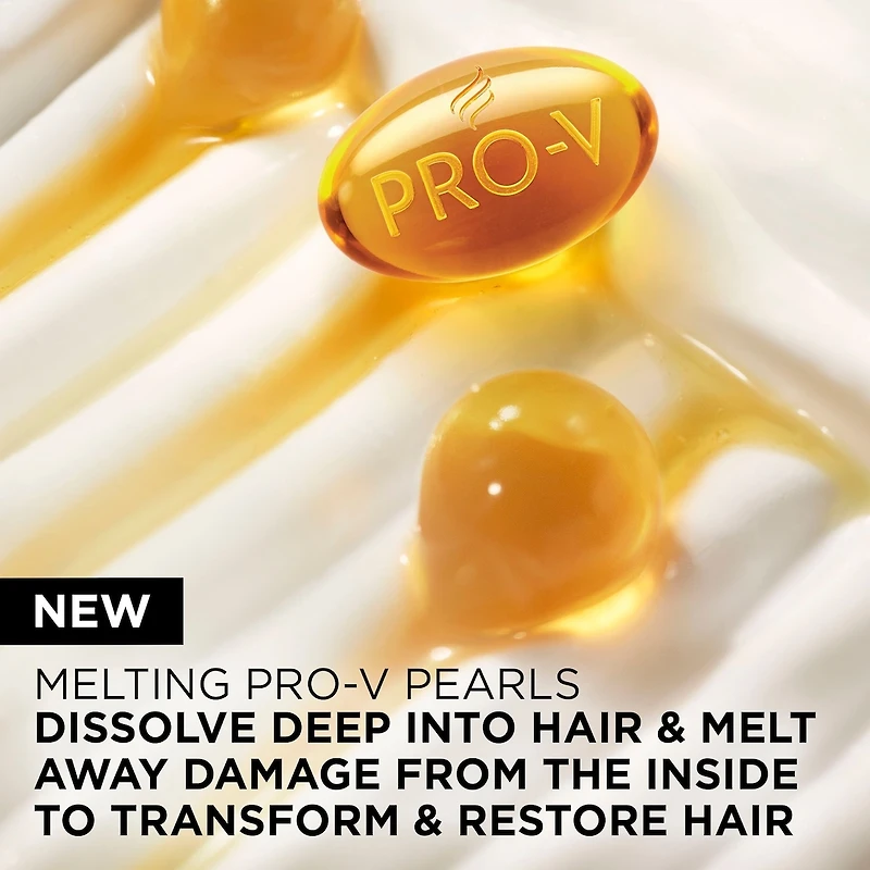 Pro-V Miracle Rescue Deep Repair Conditioner with Melting Pro-V Pearls, transforms hair, softens, repairs from the inside