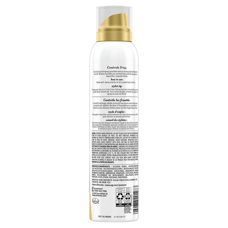 PANTENE Pro-V Extra Strong Hold Alcohol Free* Level 5 Hairspray, 200g
