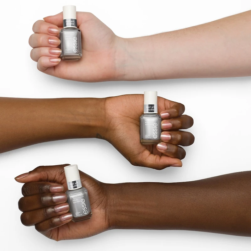 essie nail art studio special effects polish, vegan, salon quality formula, pixel pearl finish, astral aura, pink, 13.5 ml