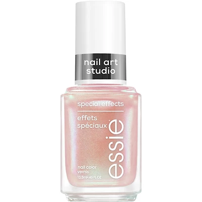 essie nail art studio special effects polish, vegan, salon quality formula, flaky pearl finish, lustrous luxury, silver, 13.5 ml