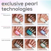 essie nail art studio special effects polish, vegan, salon quality formula, flaky pearl finish, lustrous luxury, silver, 13.5 ml