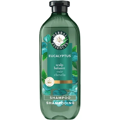Shampooing sans sulfate à l’eucalyptus Herbal Essences, cuir chevelu équilibré, avec huile de camélia et aloès certifiés, pour tous les types de cheveux, particulièrement le cuir chevelu sec, 400 mL