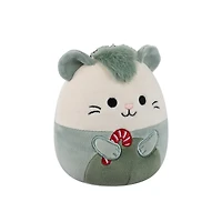 Peluche Squishmallows des Fêtes 5 po - Willoughby l'opossum vert avec canne de bonbon