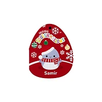 Peluche Squishmallows des Fêtes 5 po - Samir la baleine bleue avec tuque de Père Noël