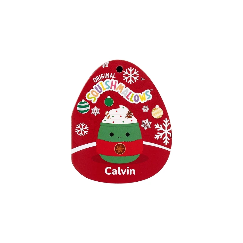 Peluche Squishmallows des Fêtes 5 po - Calvin le latté à la menthe poivrée