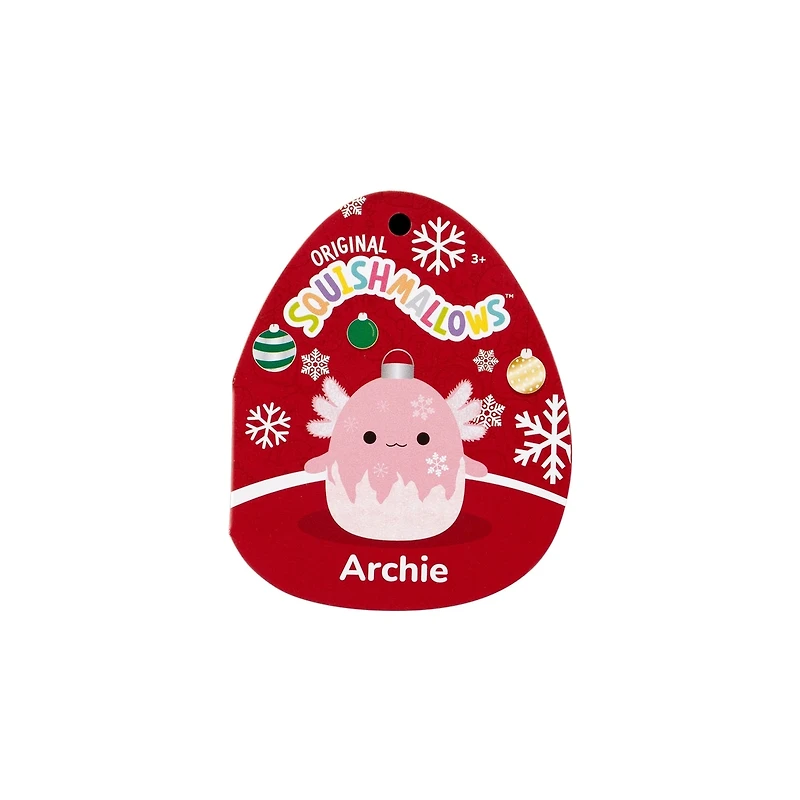 Peluche Squishmallows des Fêtes 5 po - Archie l'Axolotl Ornement