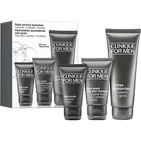 Coffret de soins homme Hydratation quotidienne sans huile : Nettoyer, Exfolier, Hydrater